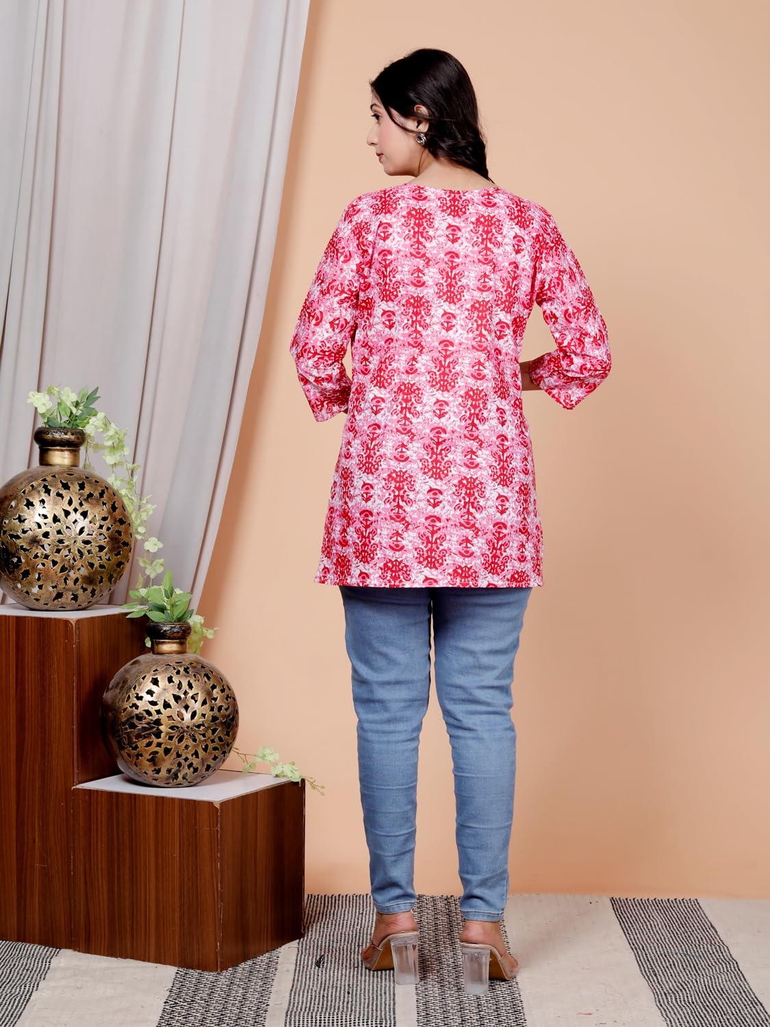 Women's Casual Jaipuri Cotton Printed Short Kurta