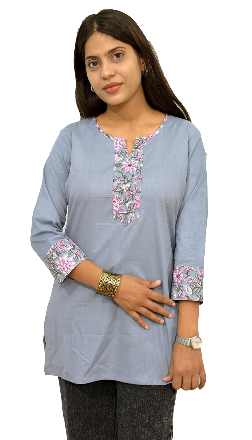 JAIPUR HAND BLOCK Women's Cotton Top |Tunic