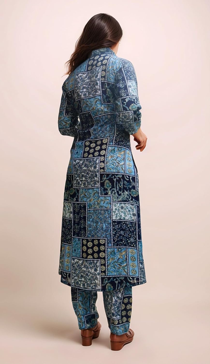 Women's Cotton Blend Floral Printed A-line Kurta