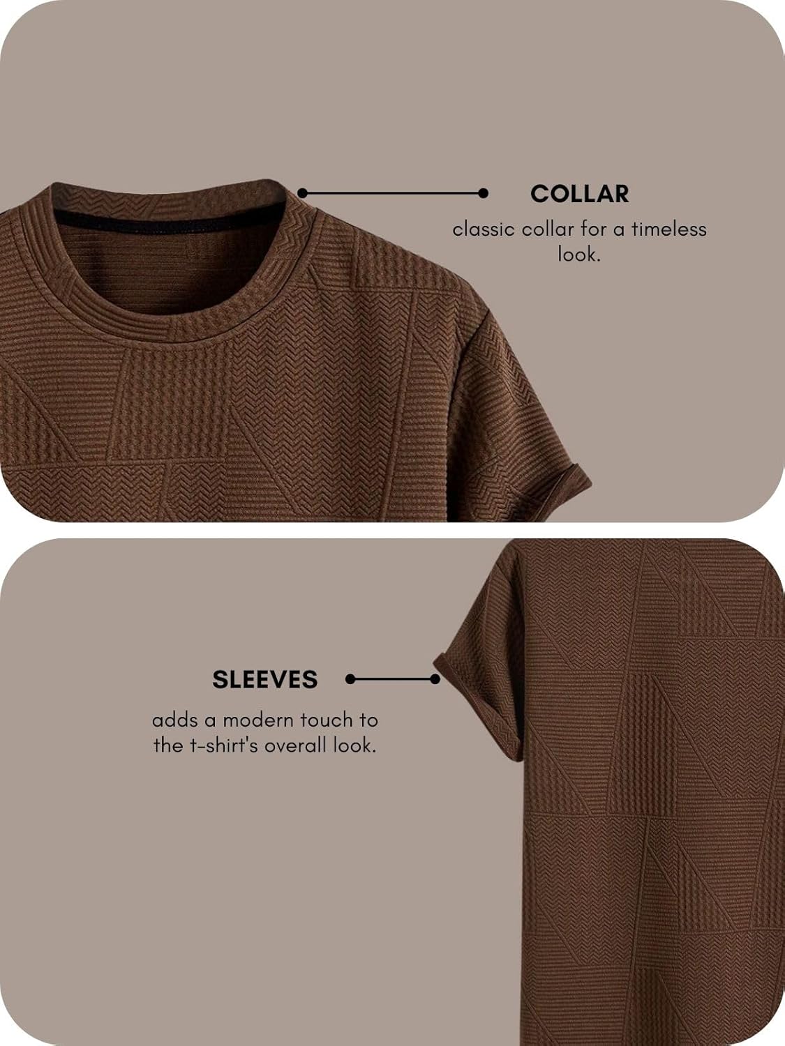 GRECIILOOKS T Shirt for Men Cotton | Textured Oversized
