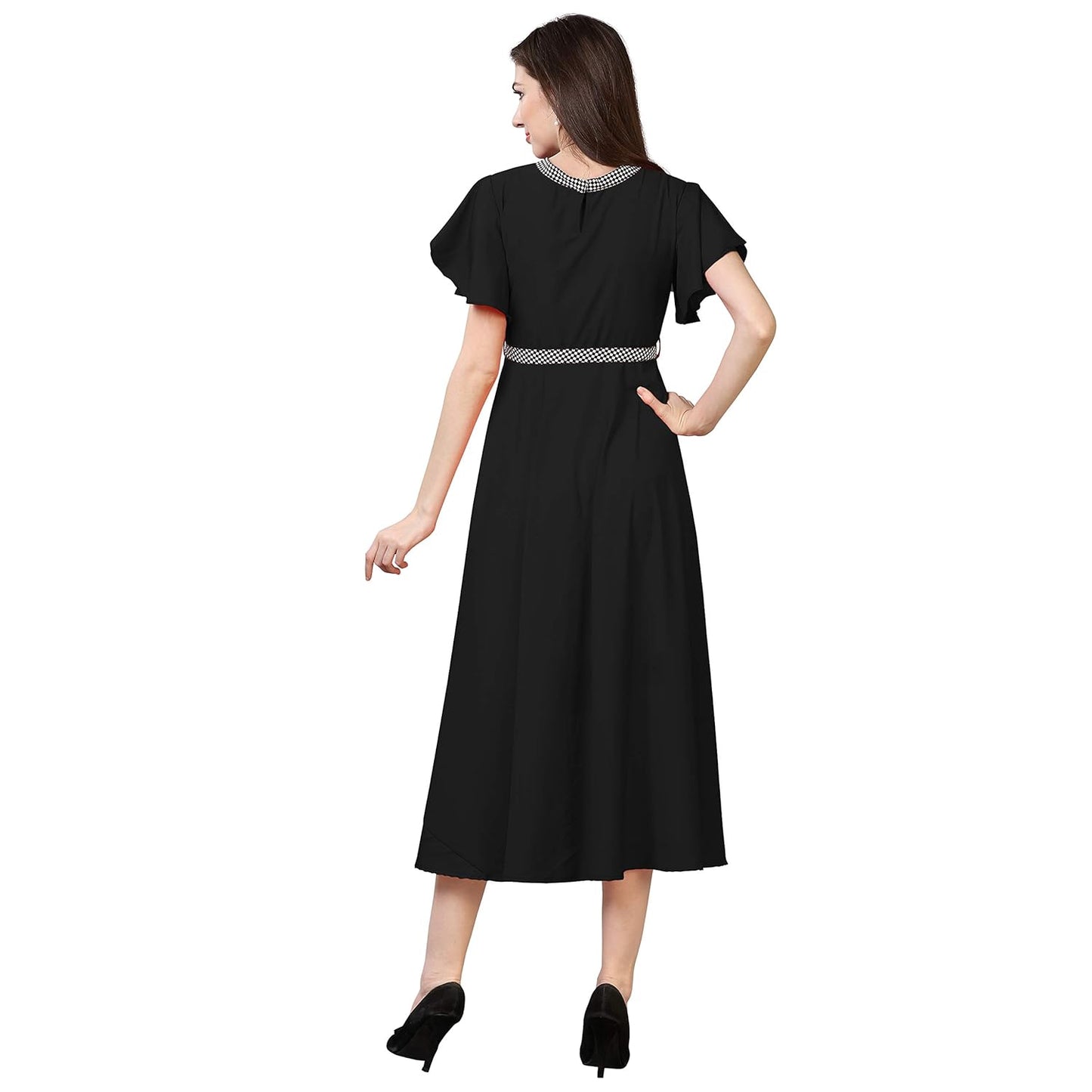 OOMPH! Women's Crepe A-Line Maxi Dress