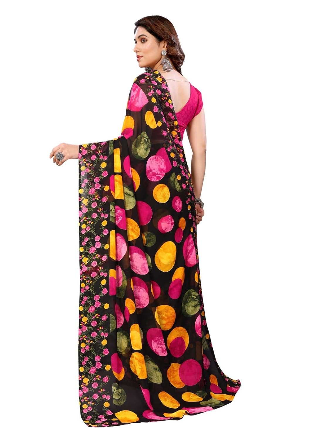 FASHION Women's Georgette Floral Printed Saree