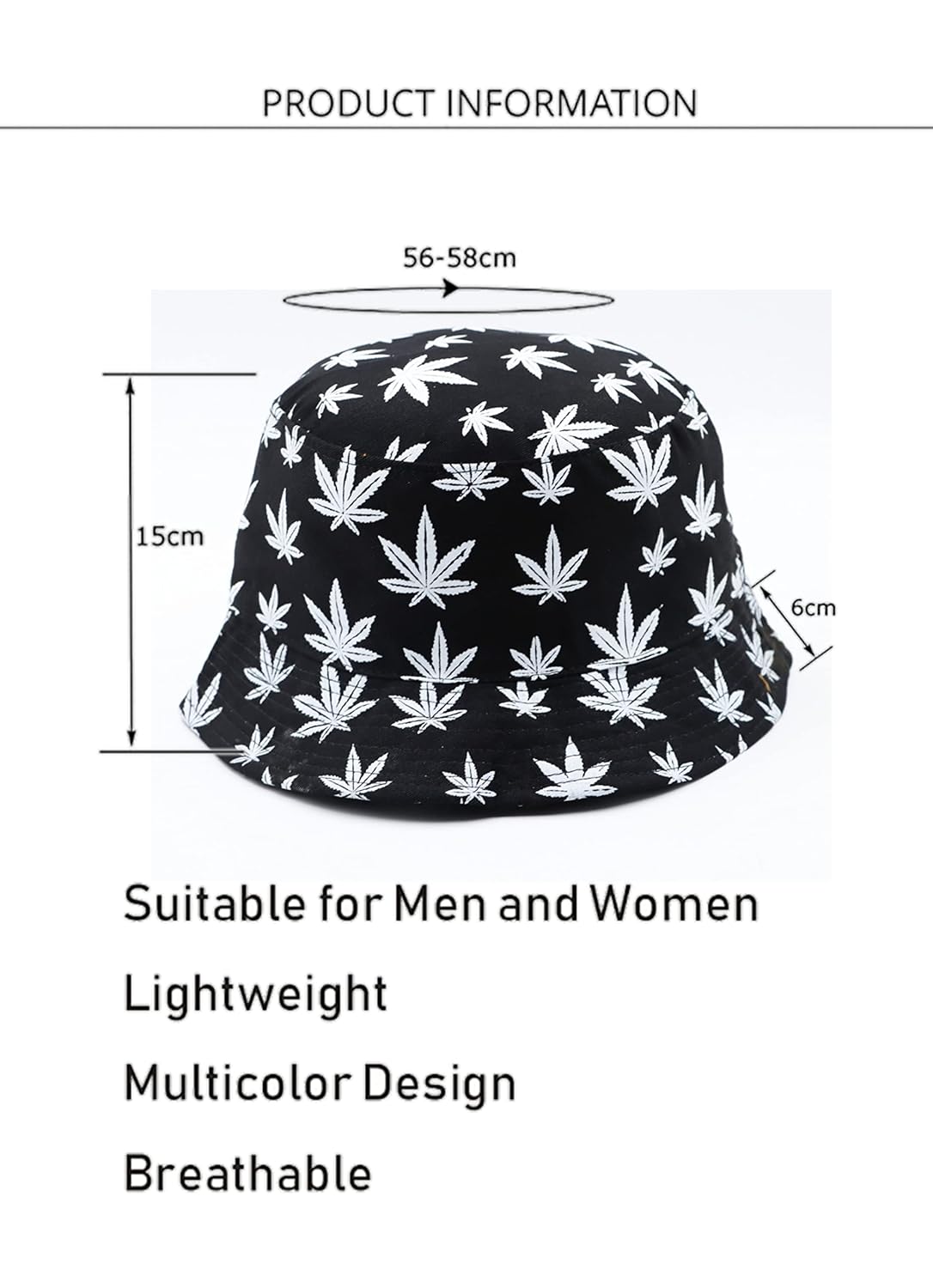 JAZAA Bucket Hat for Women Men Teens Summer Beach