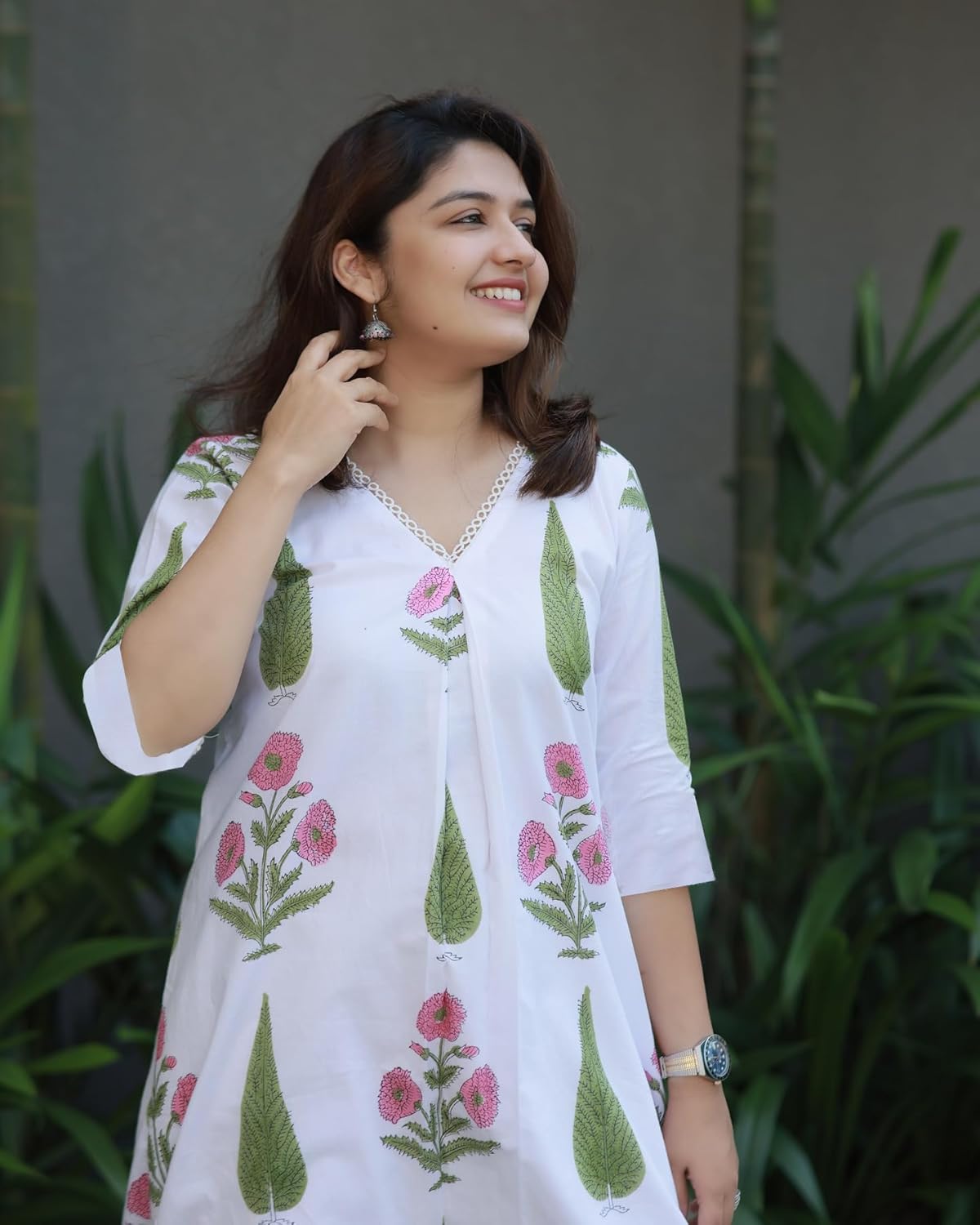 Women's Rayon Viscose A-Line Printed Kurta with Pant