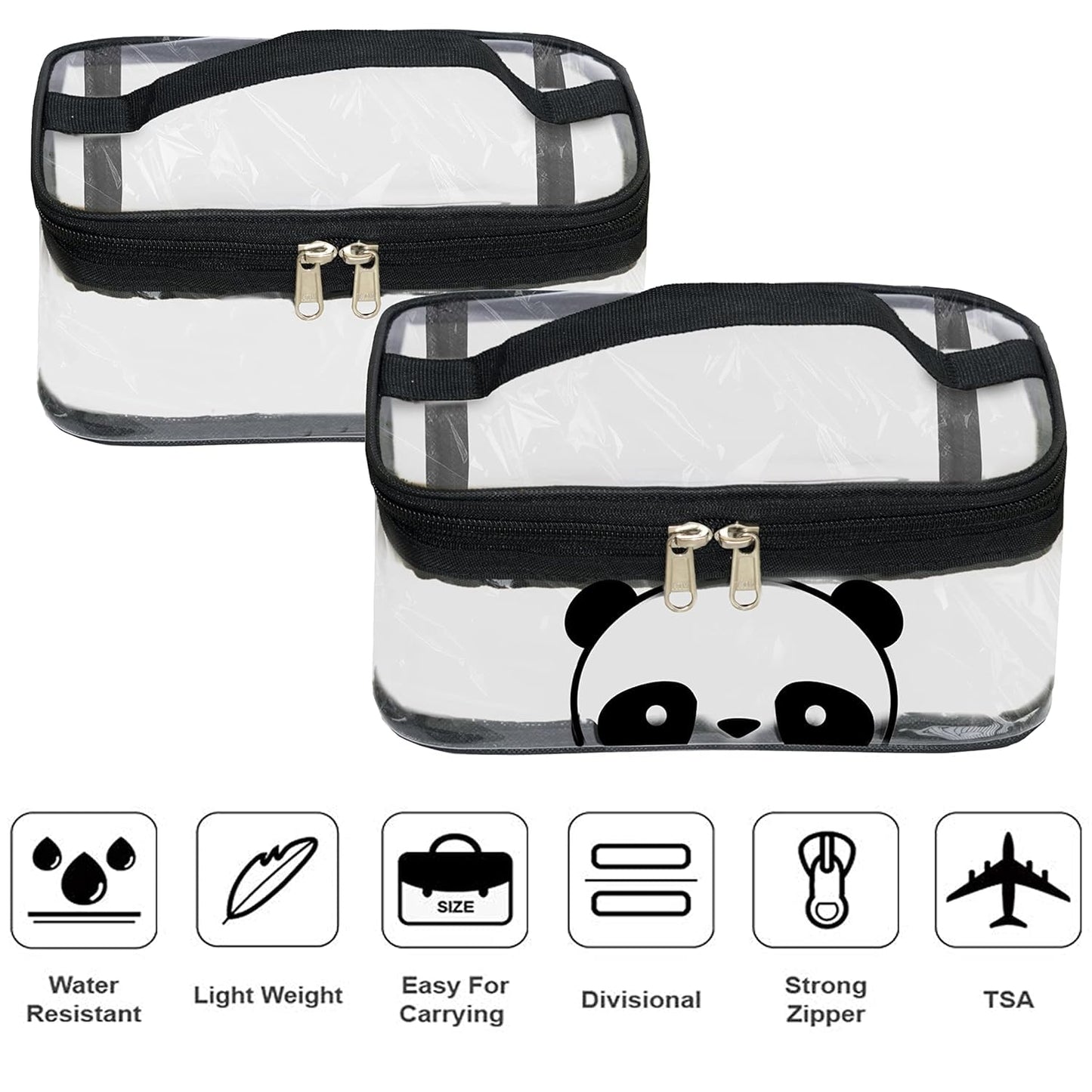 Storite 2-Set Multipurpose Transparent Travel Pouch
