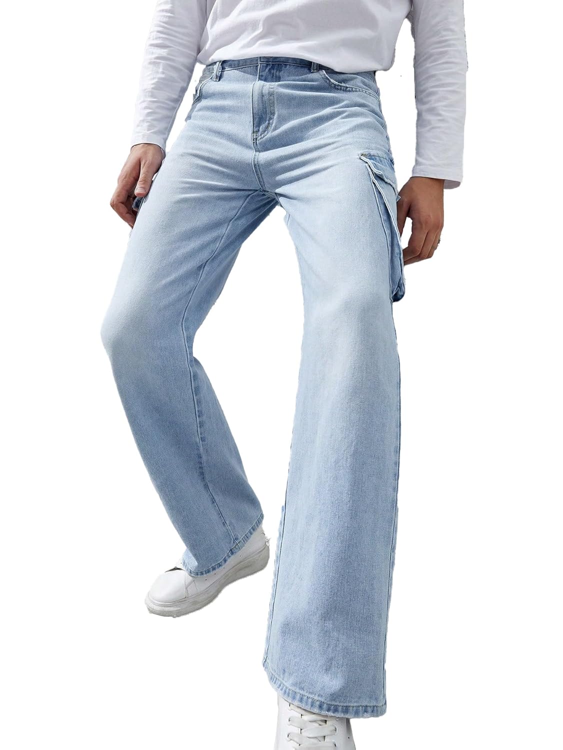KOTTY Mens's Trendy Denim Cargo Jeans