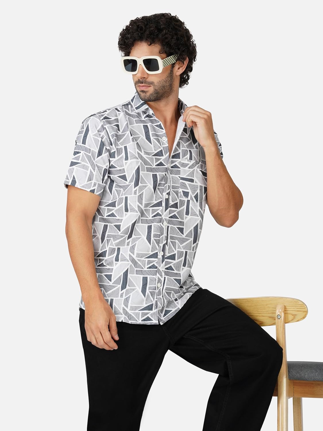 BASE 41 Men's Printed Half Sleeve Stylish Latest