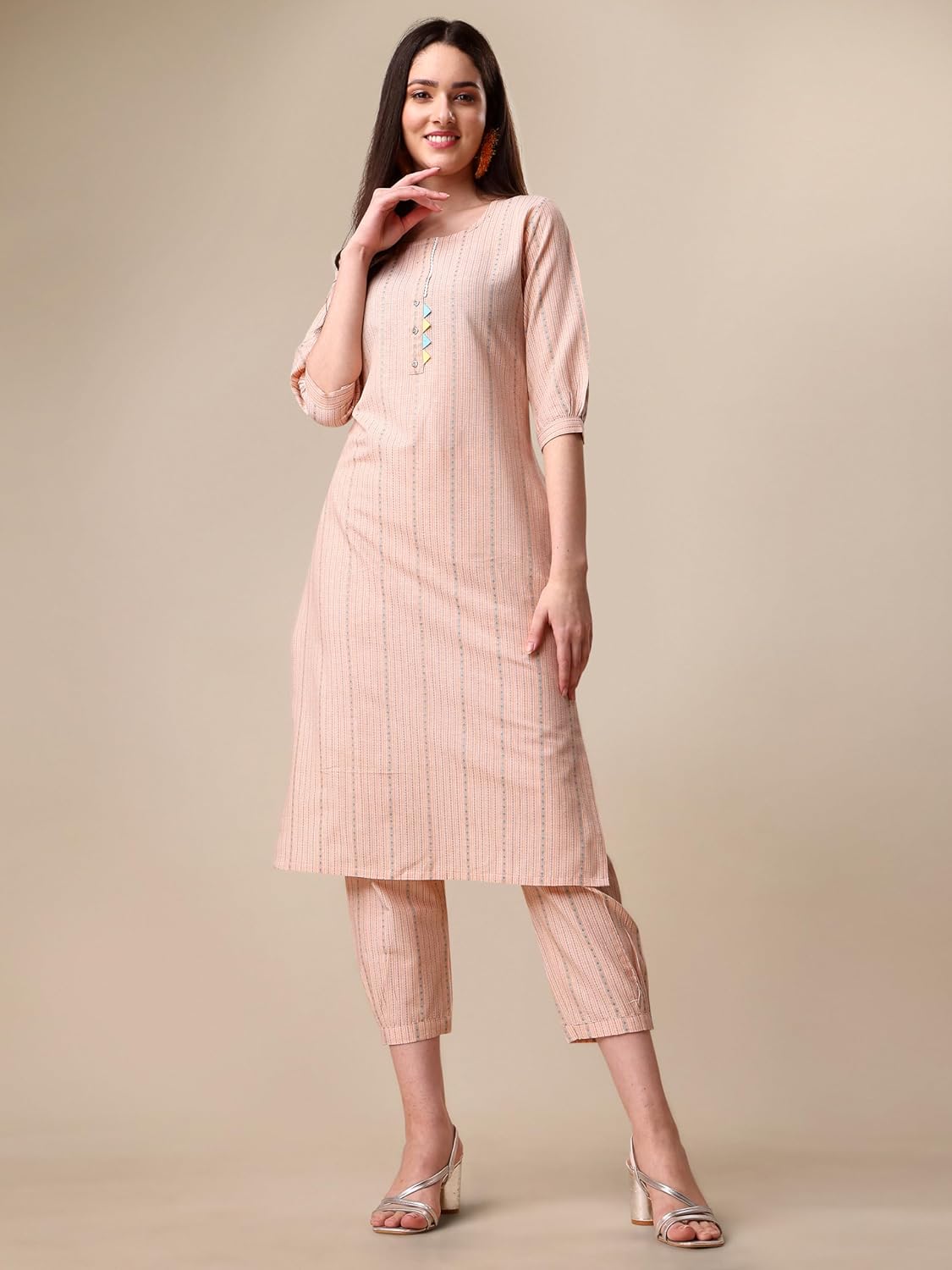 EthnicJunction Women's Cotton Woven Striped Summe