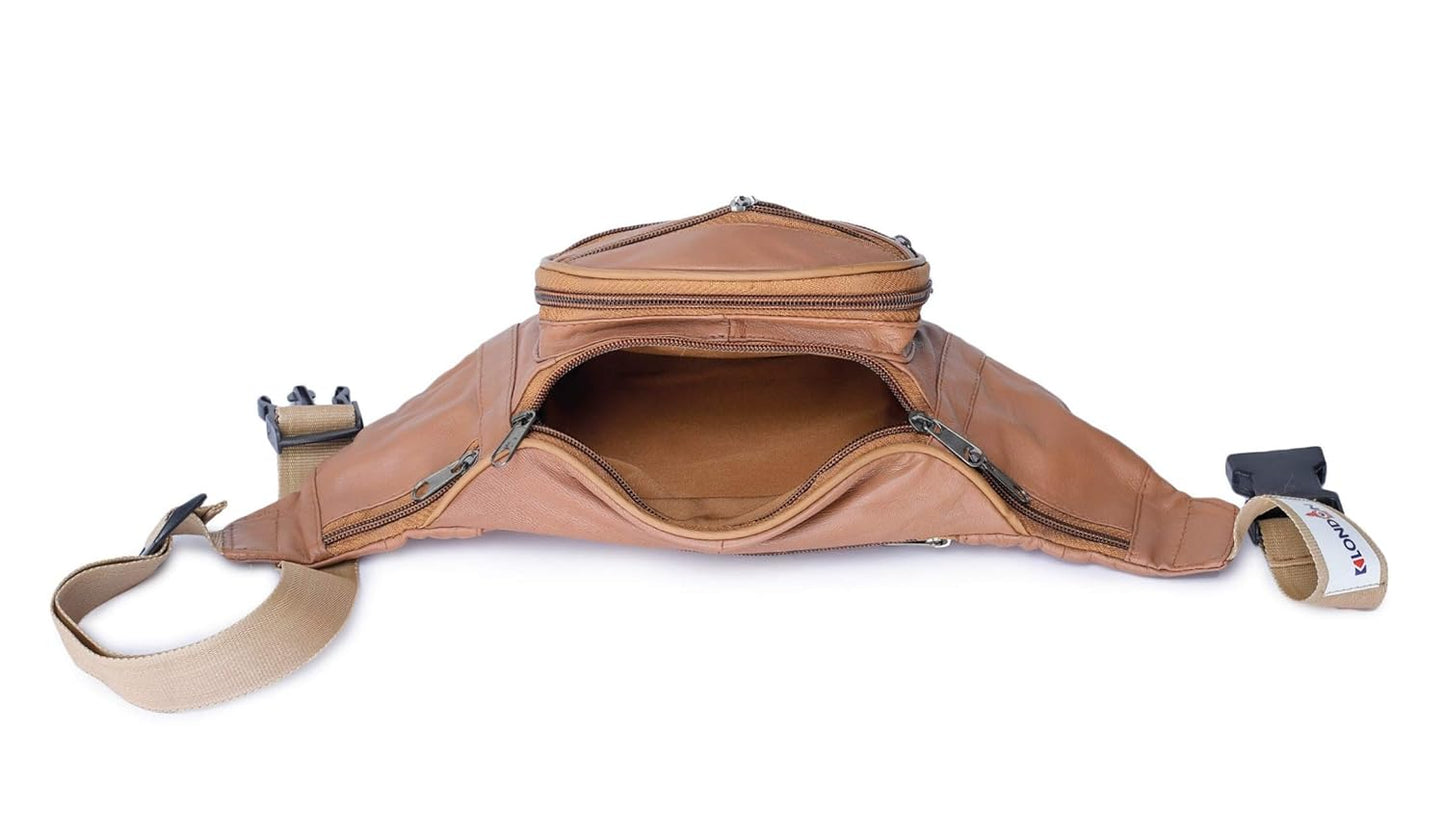 London Real Leather Brown Waist Bag Fanny Bag