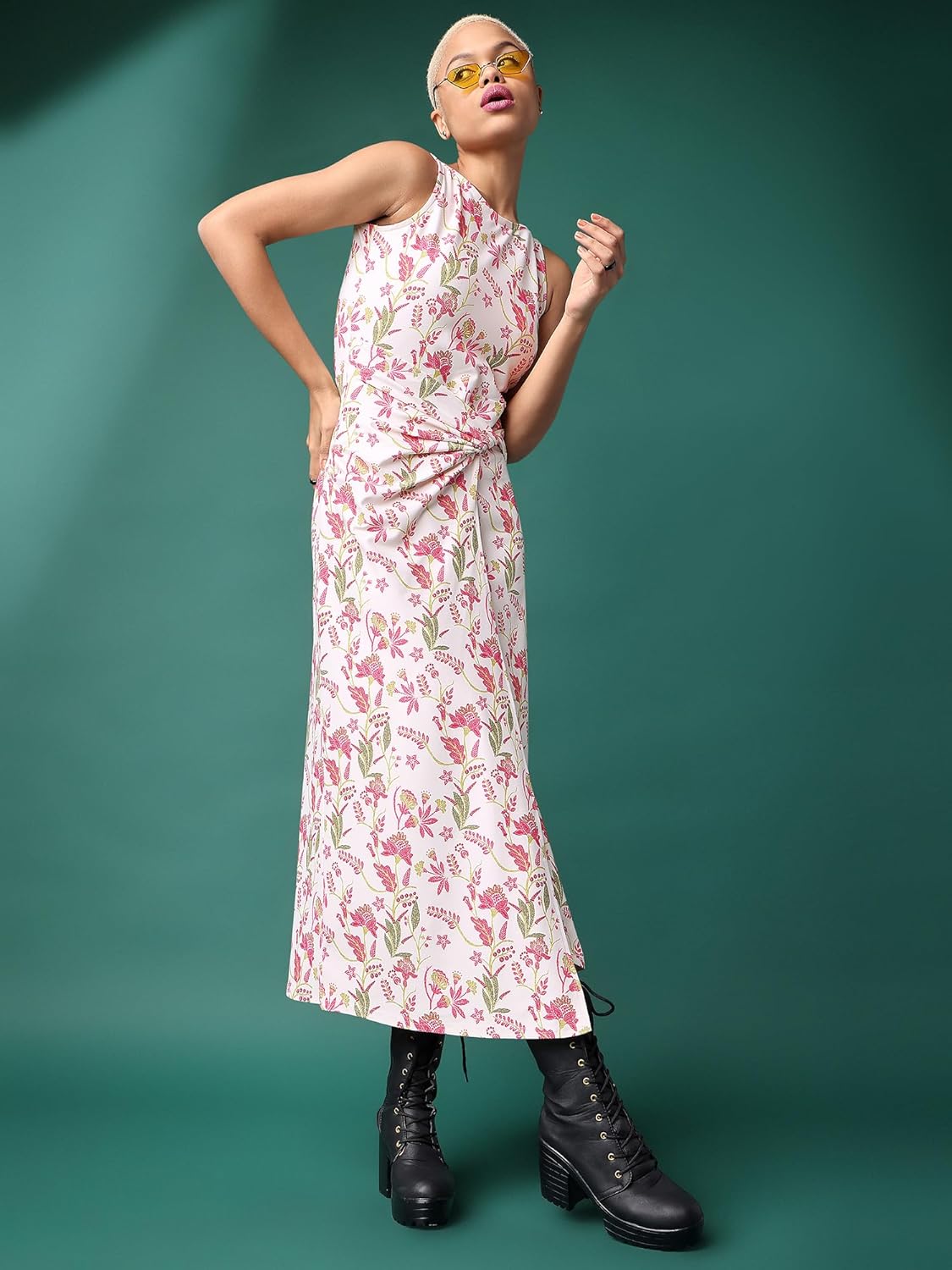 PURVAJA Women’s Twisted Maxi Length Dress