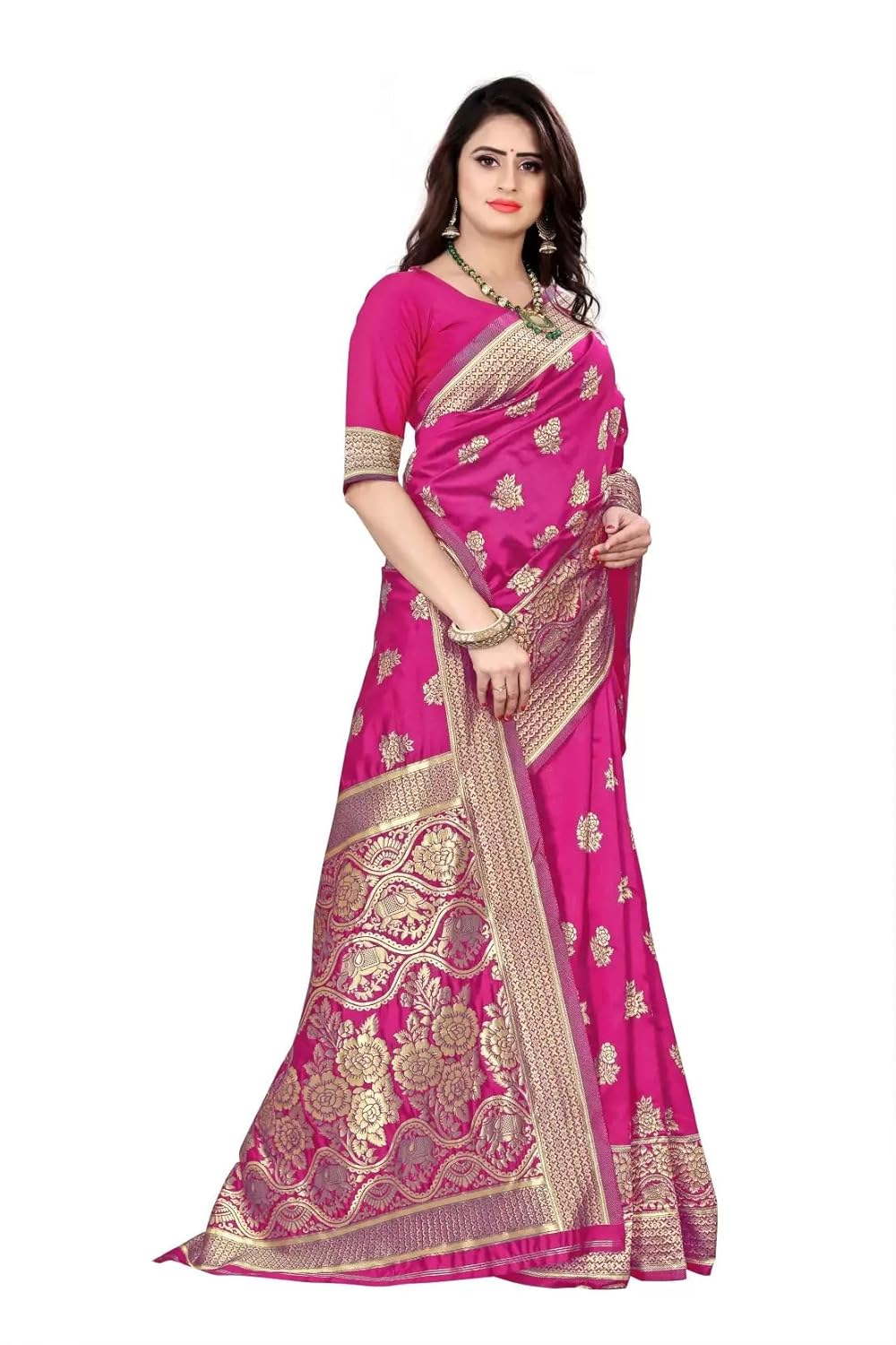 Women's Banarasi SareeSilk Saree With Blouse Piece