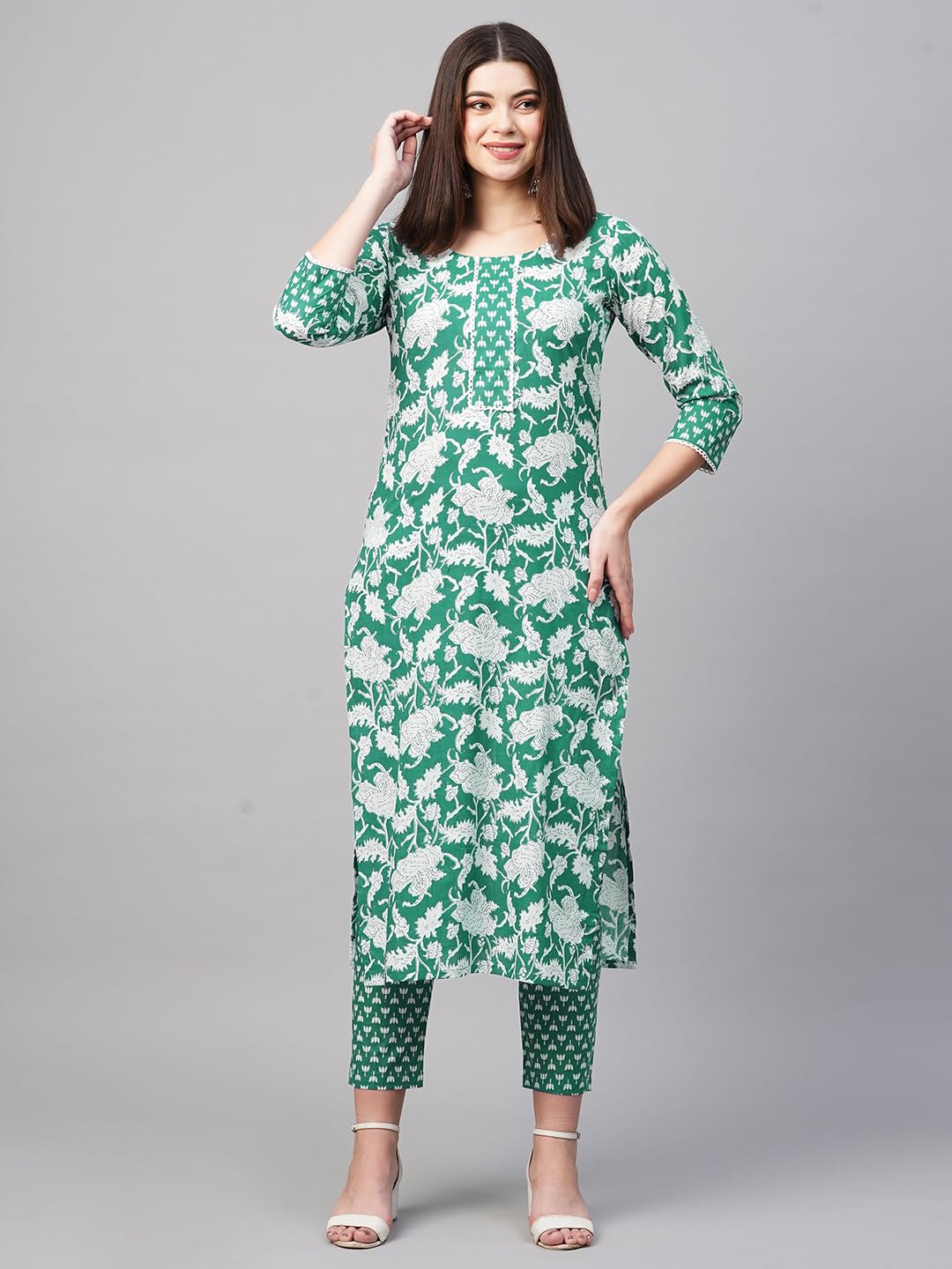 ANNI DESIGNER Women's Cotton Blend Kurta with Pant