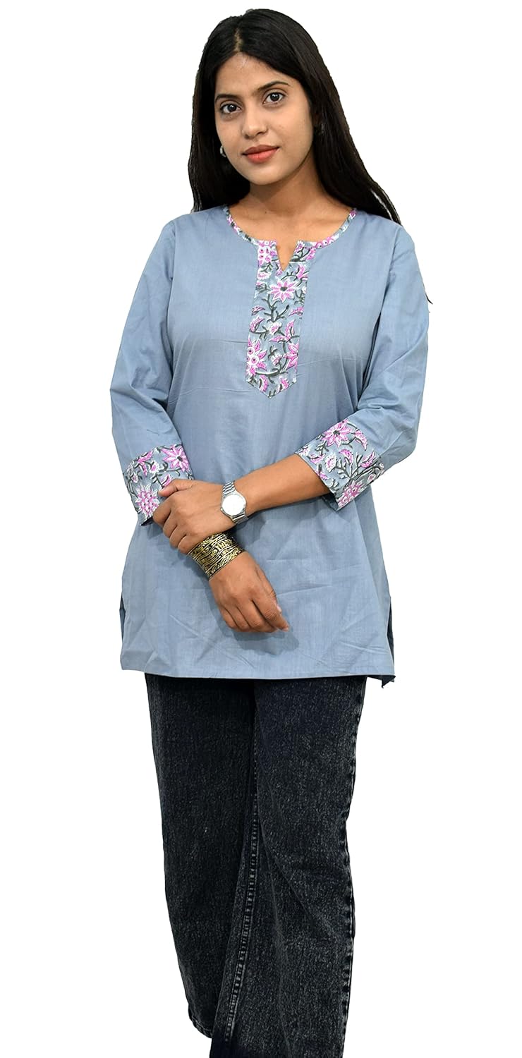 JAIPUR HAND BLOCK Women's Cotton Top |Tunic