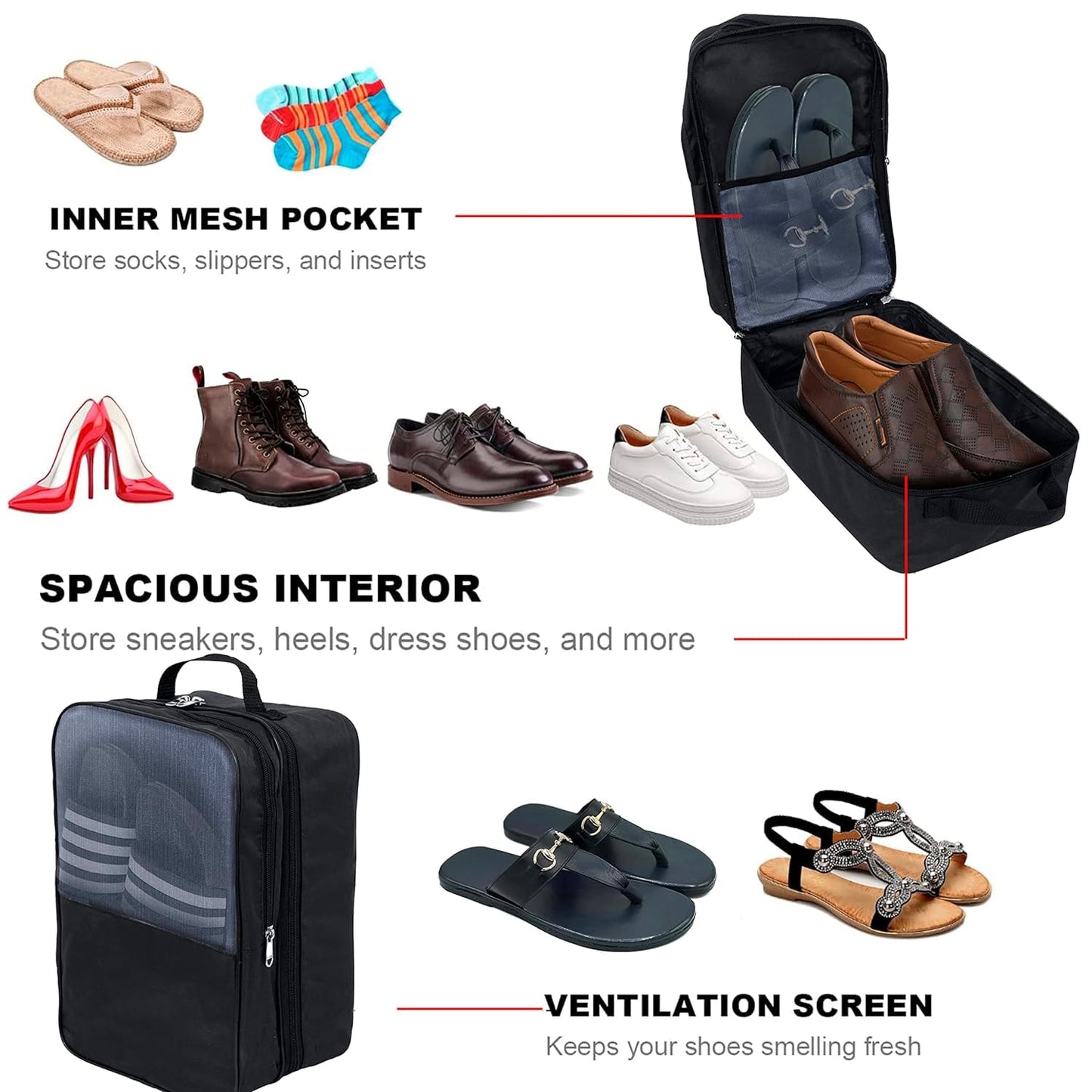 Storite 14 Inch Travel Shoe Bag,Cover,Pouches