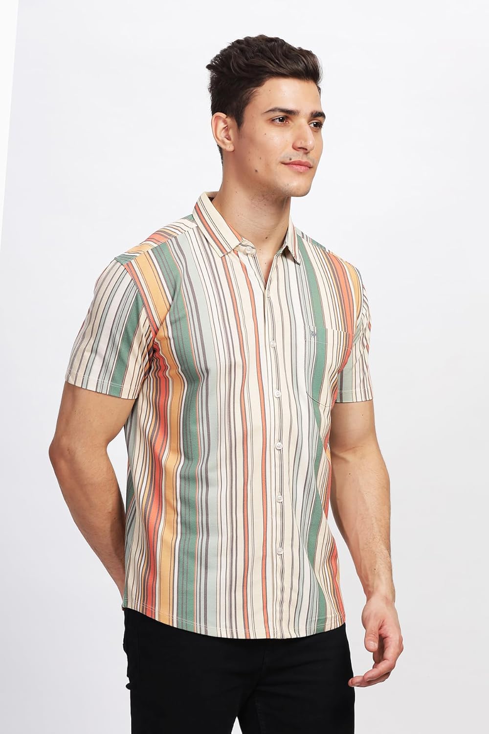 BULLMER Trendy Regular Fit Printed Causal Shirt for Men