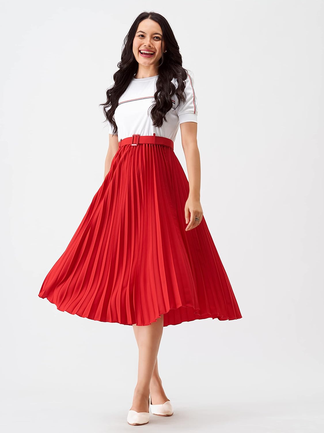AASK Women Fit& Flare Polyster Solid Dress for Women