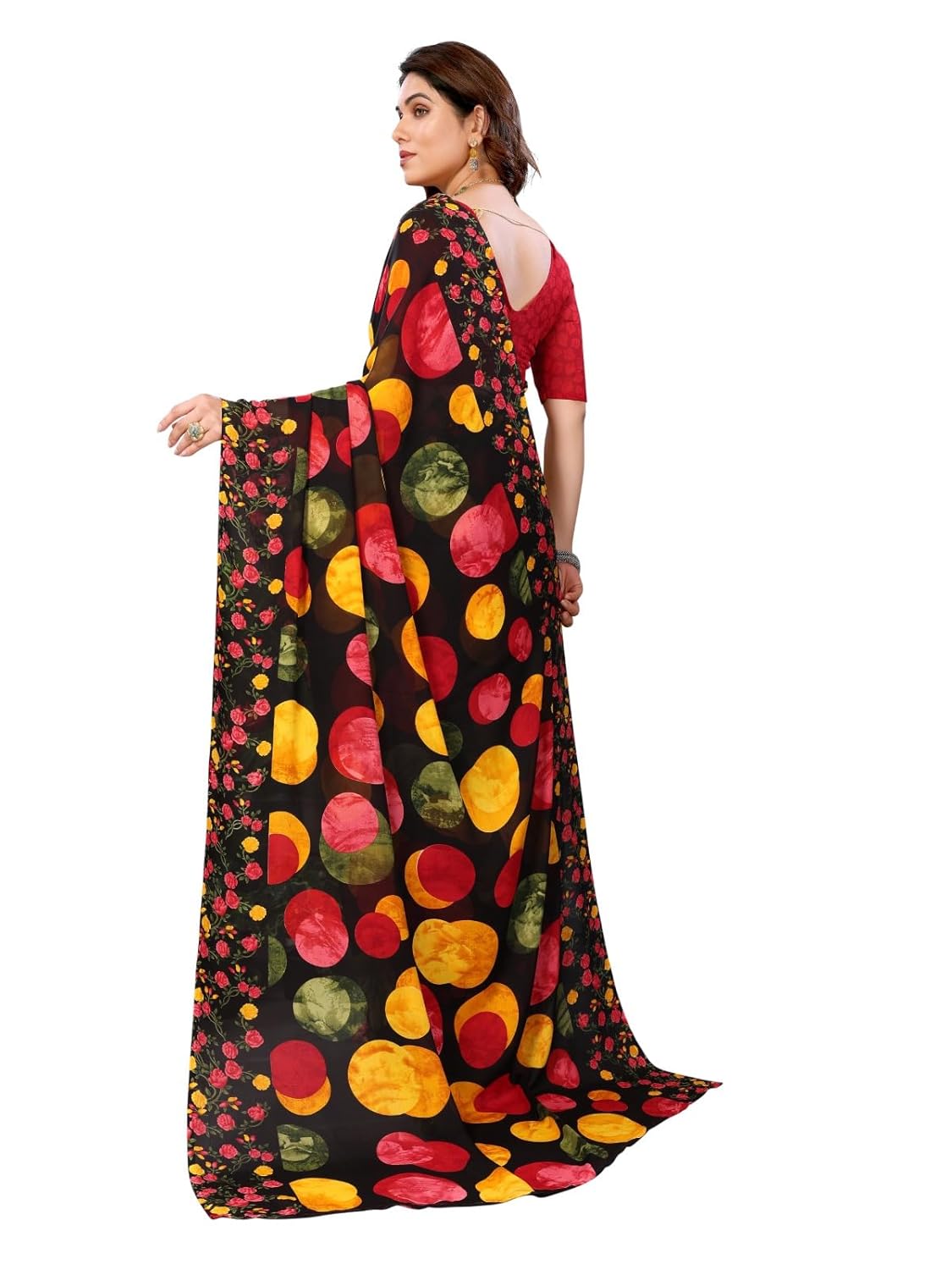 FASHION Women's Georgette Floral Printed Saree
