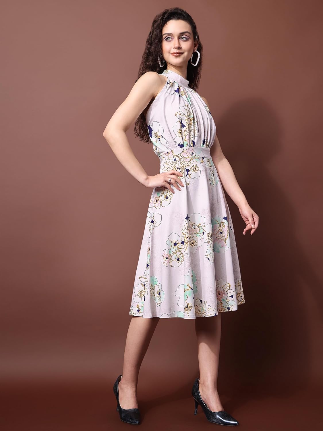 PURVAJA Women’s Fit & Flare Knee Length Dress (Wini-057-059)
