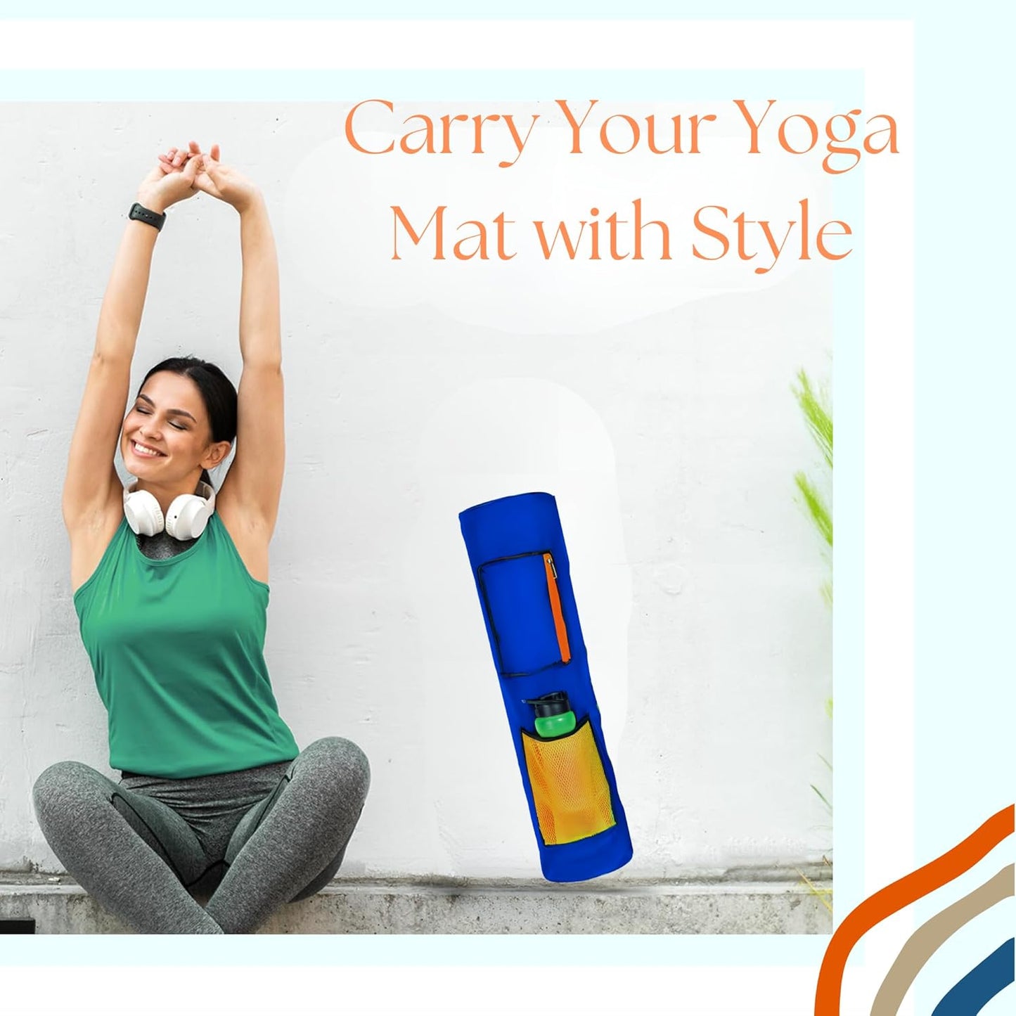 PHILLIN Yoga Mat Cover Bag with Adjustable Shoulder