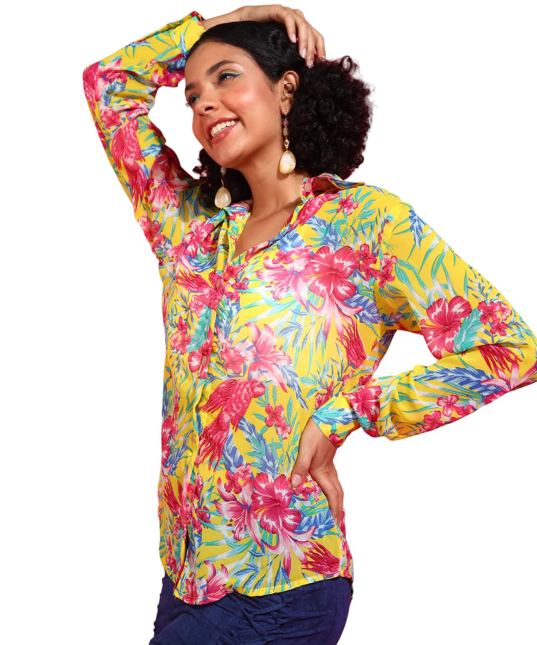 POPWINGS Printed Full-Sleeves Regular-Fit Polyester