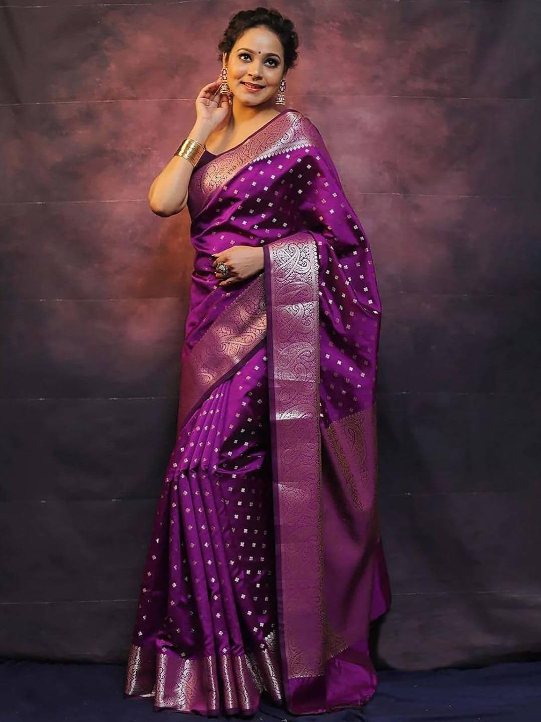 Women's Cotton Silk Woven Saree with Blouse Material