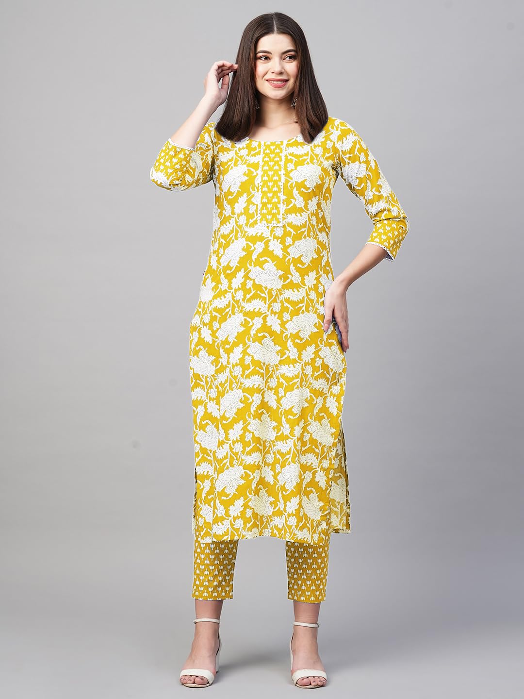 ANNI DESIGNER Women's Cotton Blend Kurta with Pant
