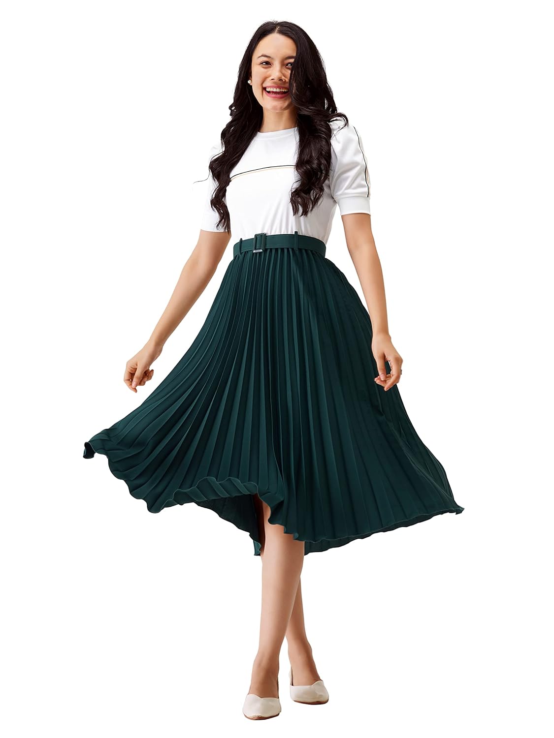 AASK Women Fit& Flare Polyster Solid Dress for Women