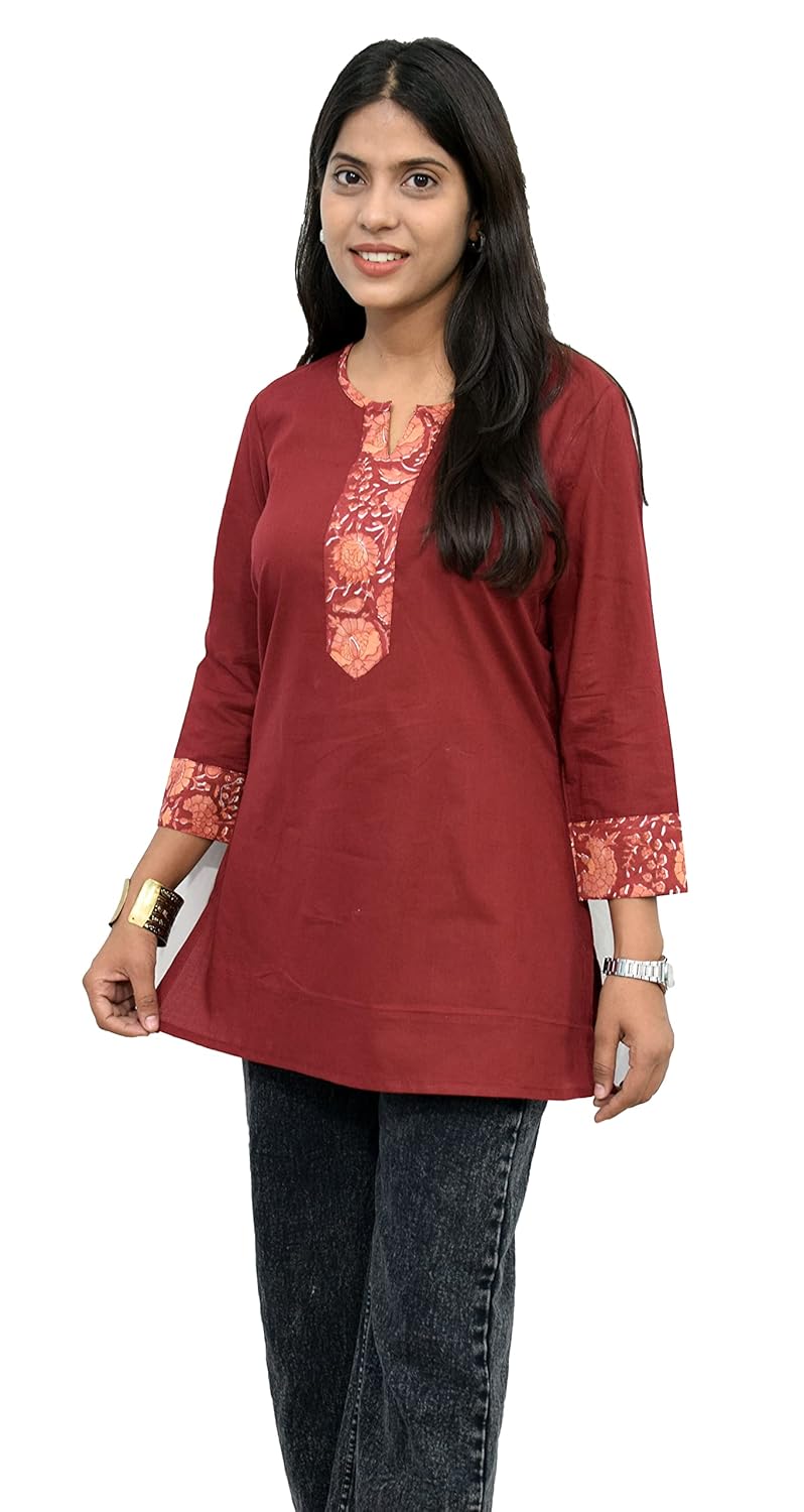 JAIPUR HAND BLOCK Women's Cotton Top |Tunic