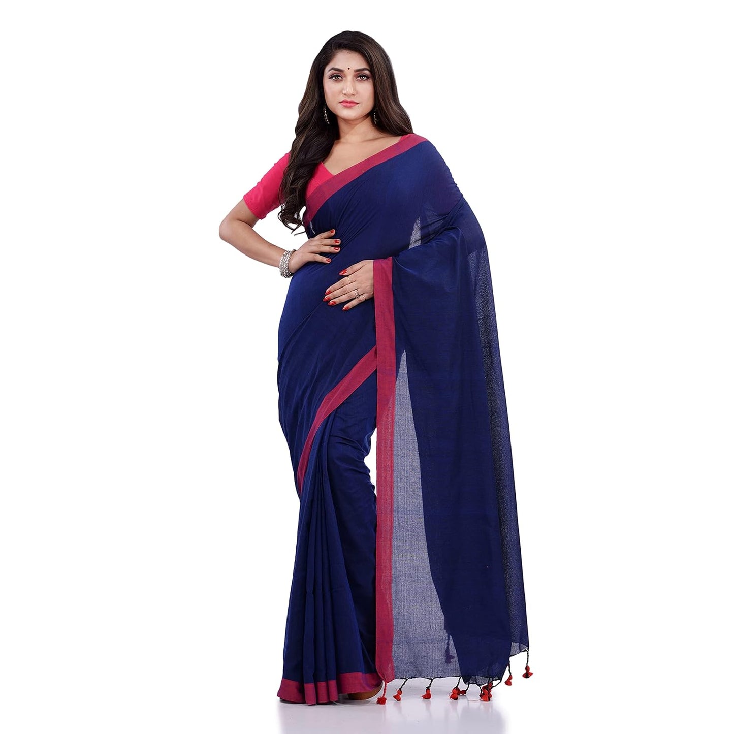 Women`s Handloom Pure Cotton Saree Without blouse