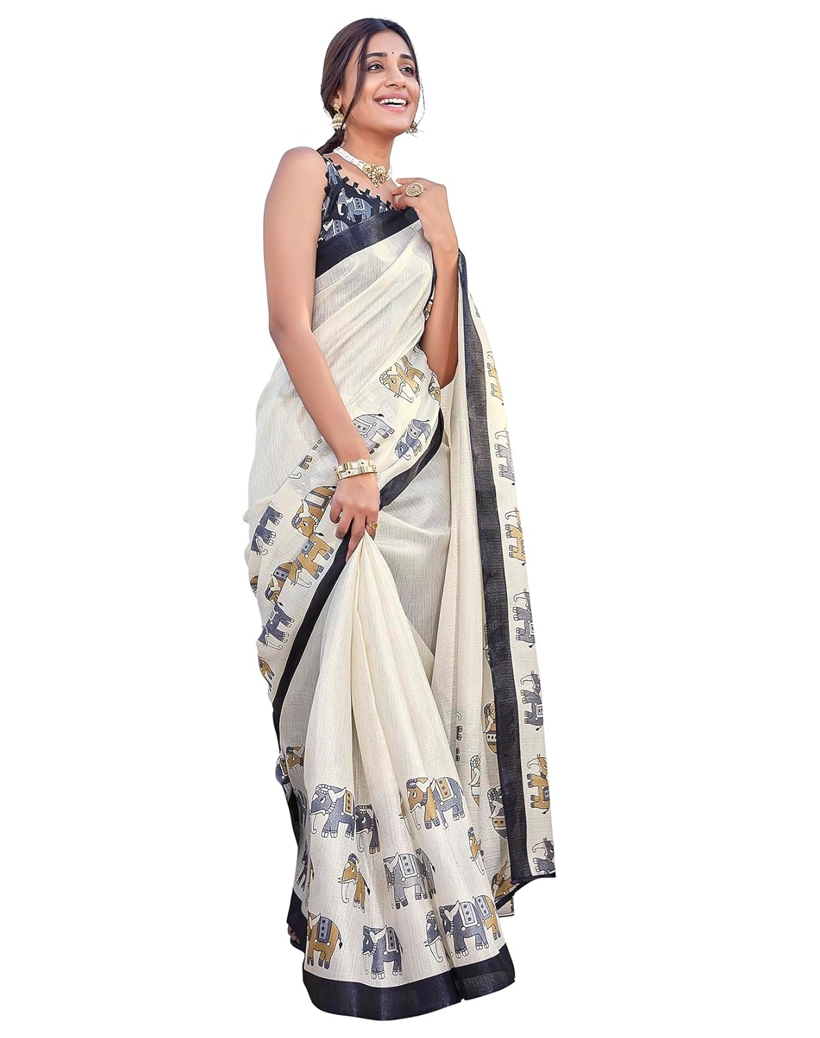 Silk Women Saree Kanjivaram Saree with Blouse Material