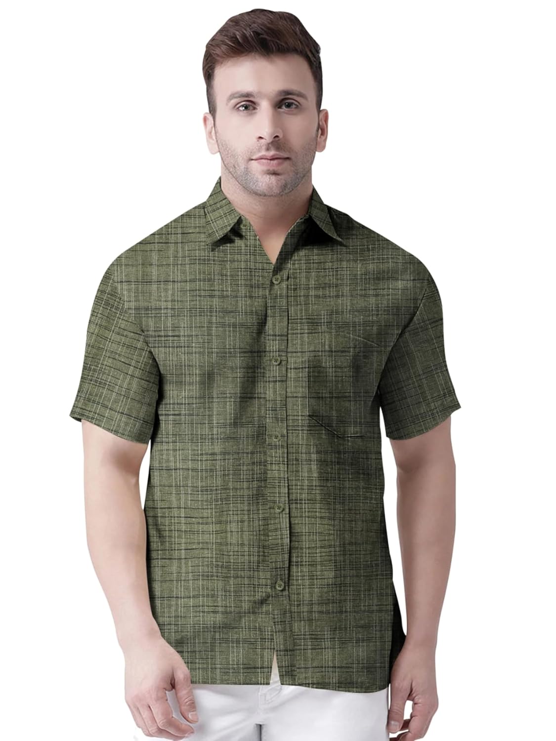 Men's Pure Khadie Cotton Regular Fit Half Sleeves