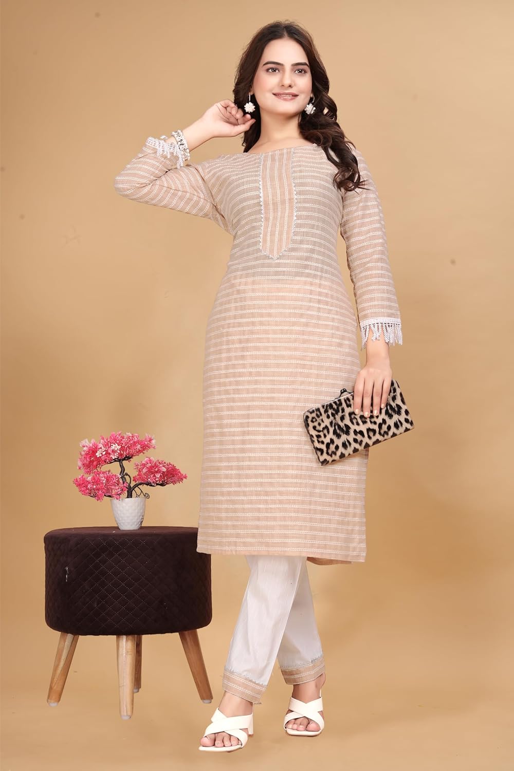 MS VHCK ENTERPRISE Women's Cotton Blend Striped