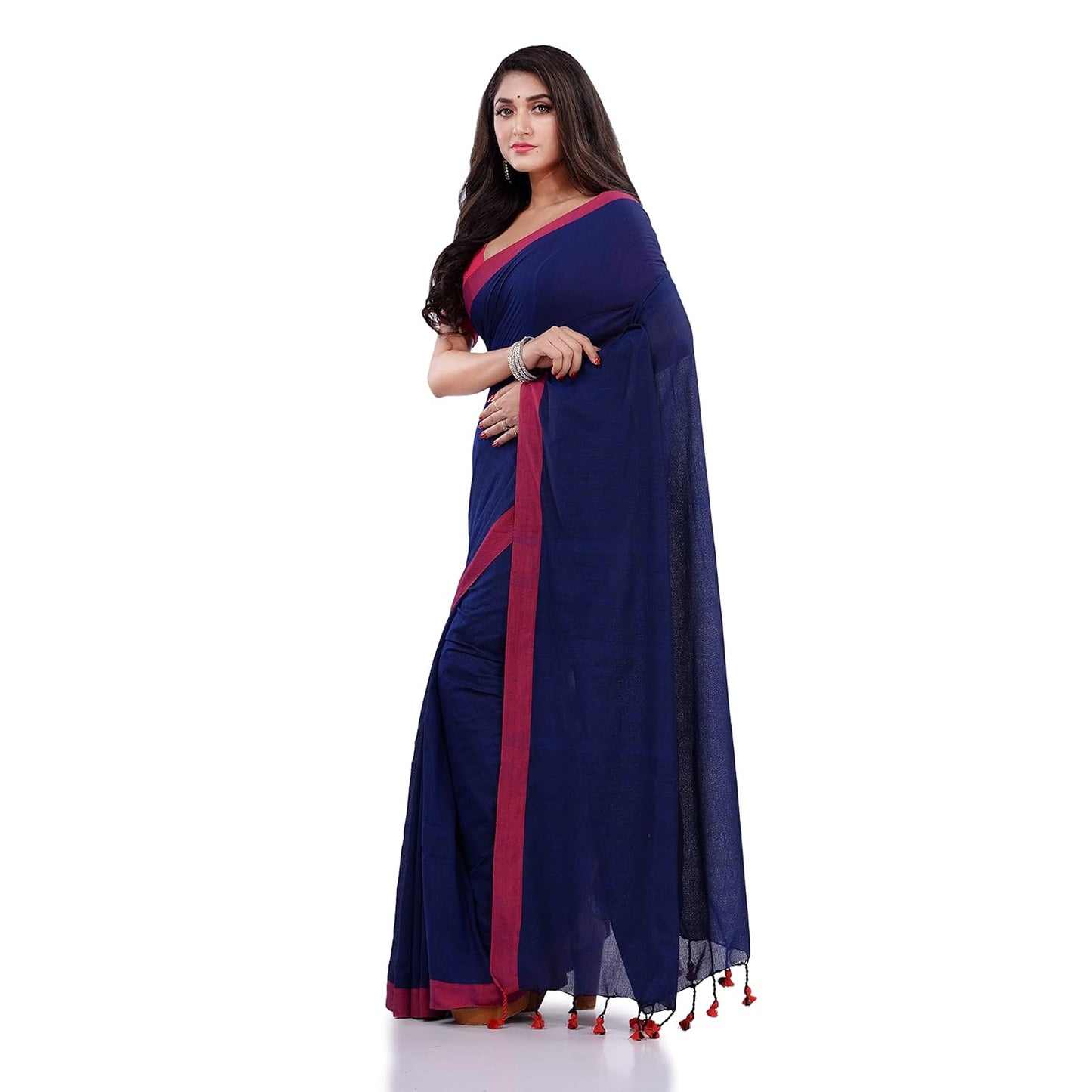 Women`s Handloom Pure Cotton Saree Without blouse