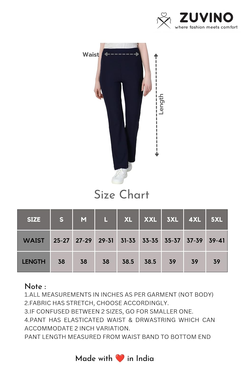 ZUVINO Ribbed Bell Bottom Office Pants, Formal Options
