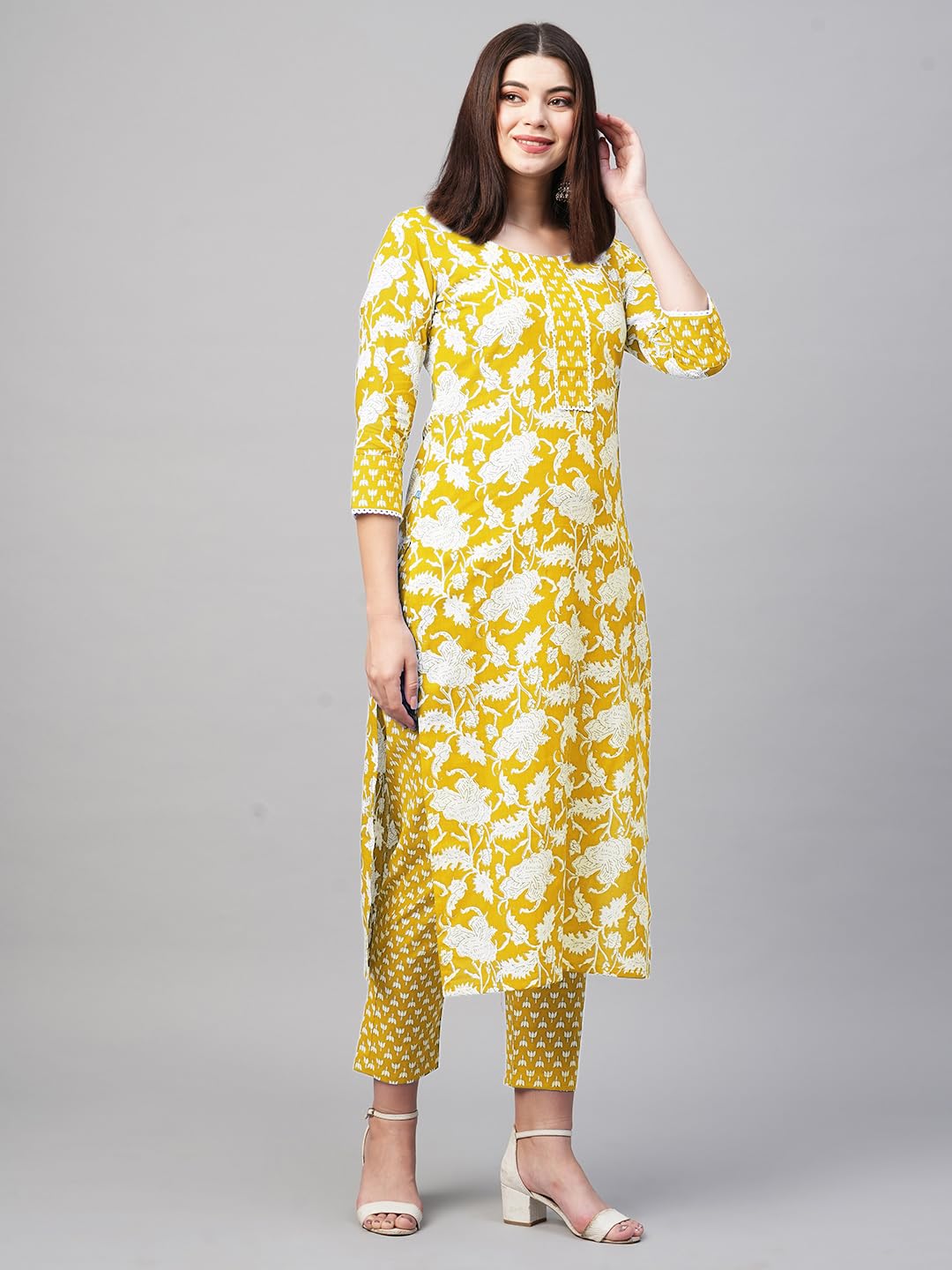 ANNI DESIGNER Women's Cotton Blend Kurta with Pant