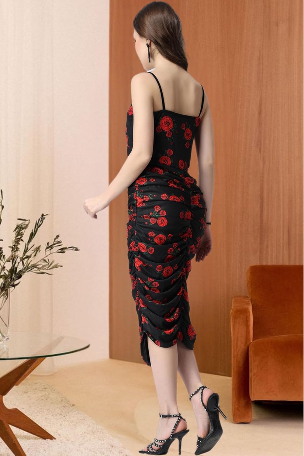 POPWINGS Casual Floral Printed Maxi Length Fit & Flare Dress for Women || Summer Dress for Women || Flare Maxi Dress for Women Stylish || Sleeveless Dress for Women