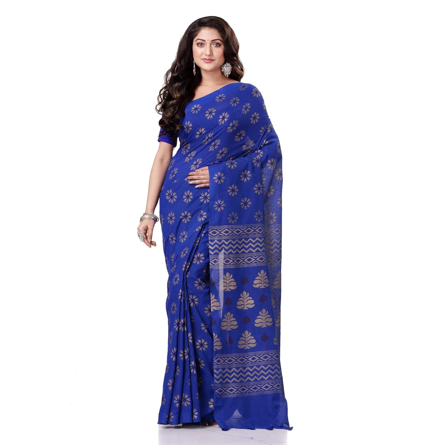 Women`sl Tant Work Design Soft Saree With Blouse Piece