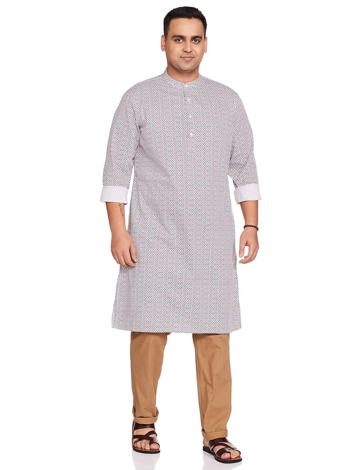 Symbol Men's Cotton Printed Long Kurta