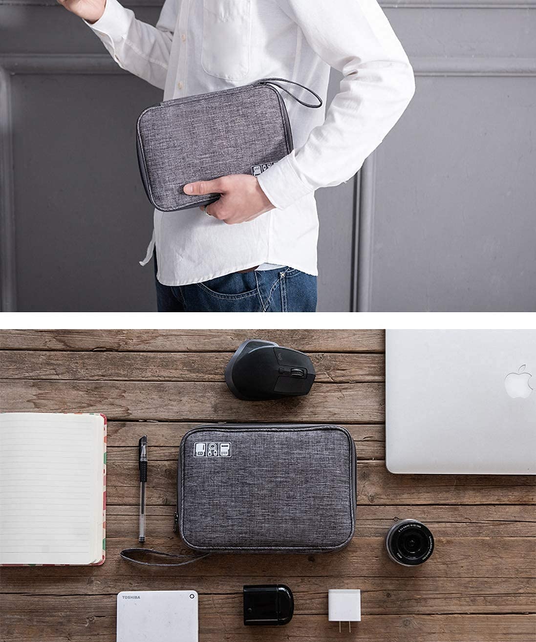 Electronics Organizer Bag Waterproof Carrying Pouch