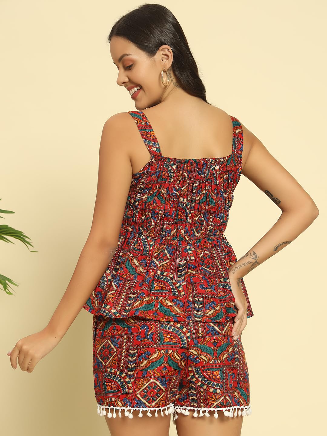 ADDYVERO V-Neck Sleeveless Cotton Blend Solid Bodycon Knee-Length Women Dress