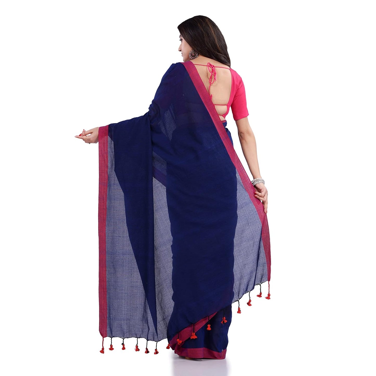 Women`s Handloom Pure Cotton Saree Without blouse