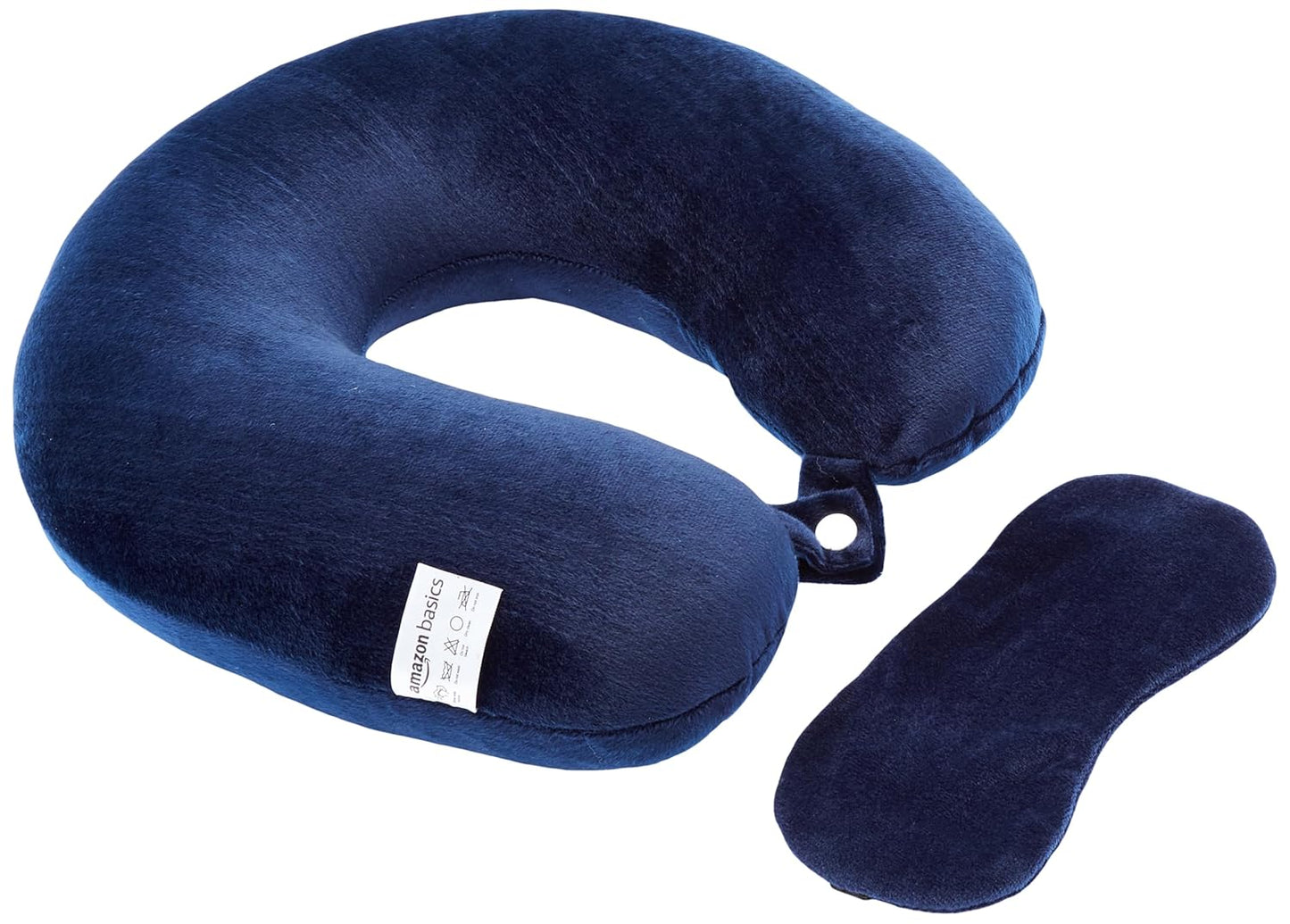 amazon basics Travel Neck Pillow | Soft Velvet Fabric