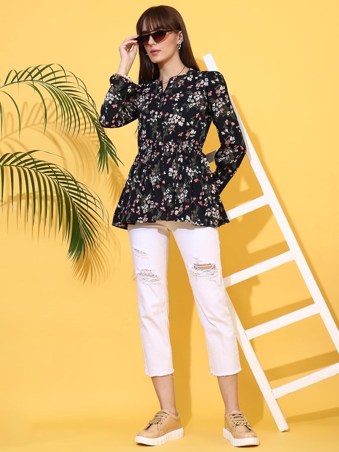 Sheetal Associates Women's Top Shirt Stylish Trendy for Girls | Floral Printed Top | Lightweight Day Comfort