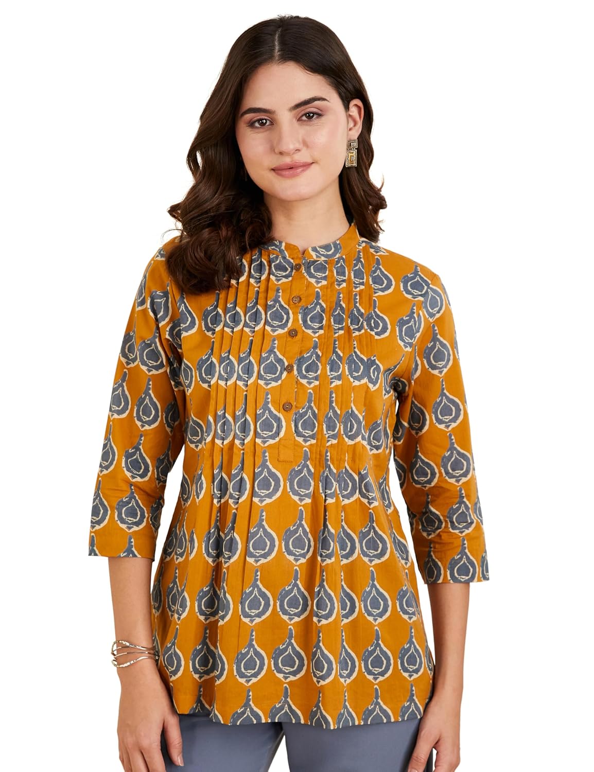 Myx Women's Cotton Printed A-line Short Kurti