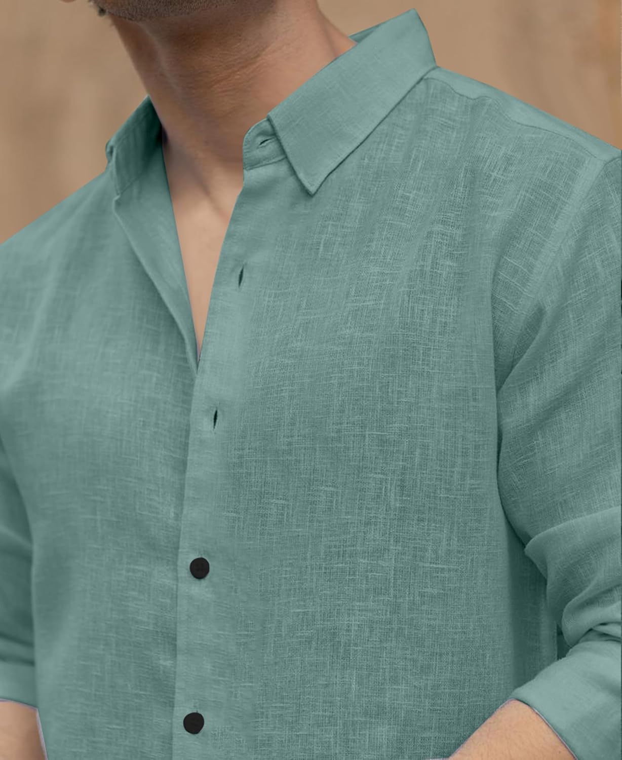 Men's Solid Linen Cotton Shirt | Casual | Plain