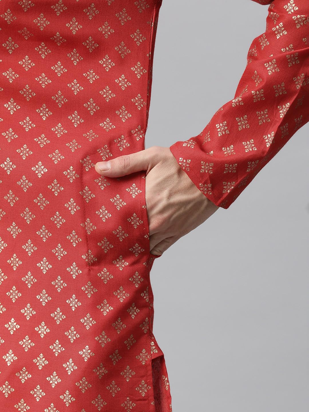 Luxrio Kurta for Men Cotton Blend Printed Regular Fit