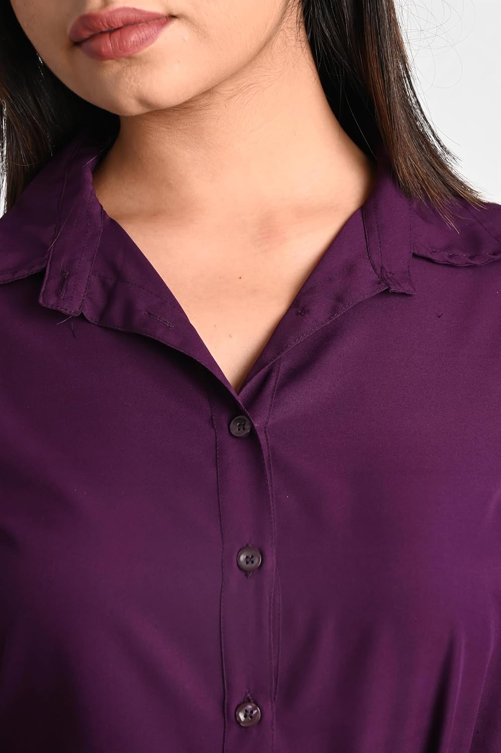 GM SARA Women's Polyester Stylish Regular Fit Button Down Plain Solid Formal Casual Shirts for Women Office Wear