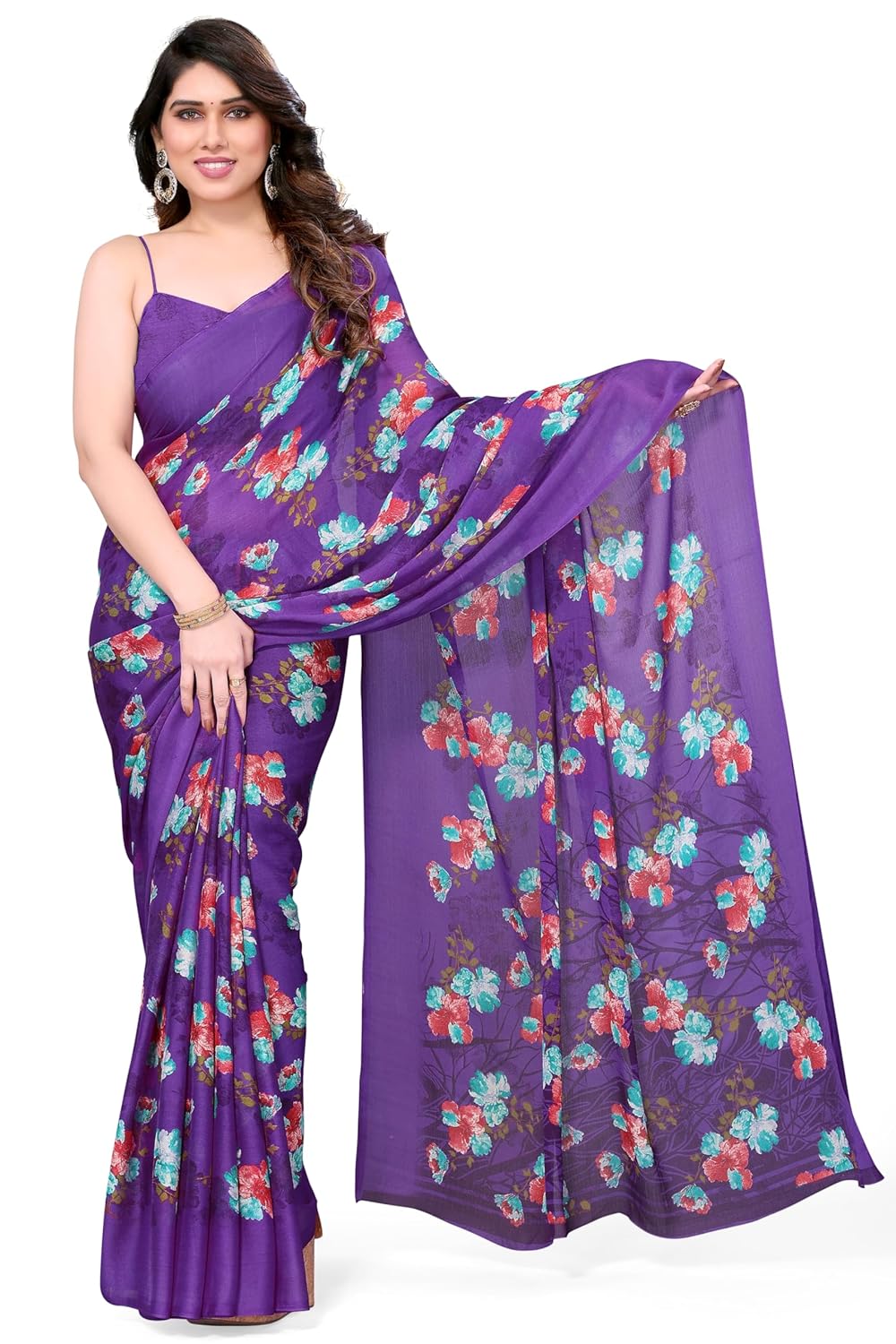Floral Printed Saree with Blouse Piece