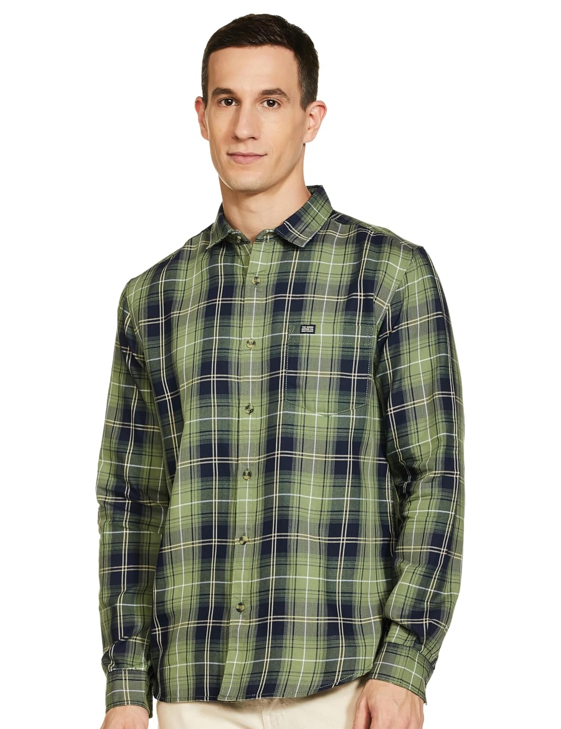 The Indian Garage Co Men's Cotton Slim Fit Checkered