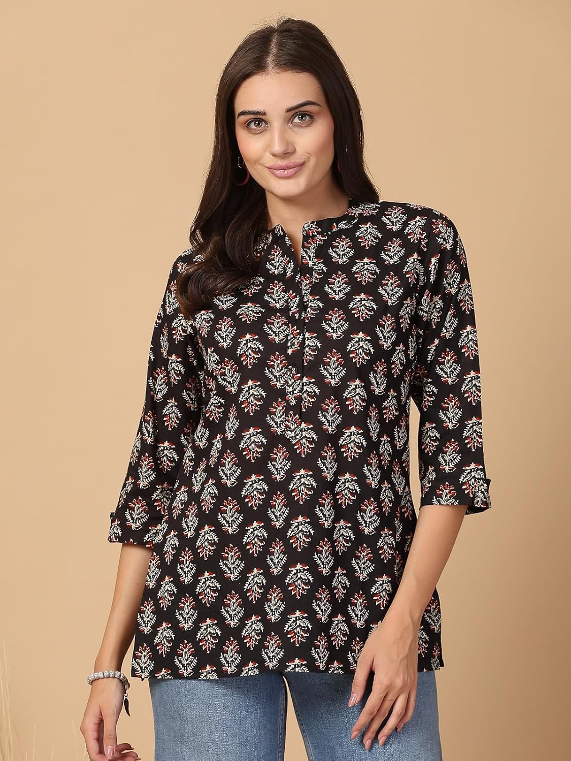 Women Cotton Printed Short Kurti